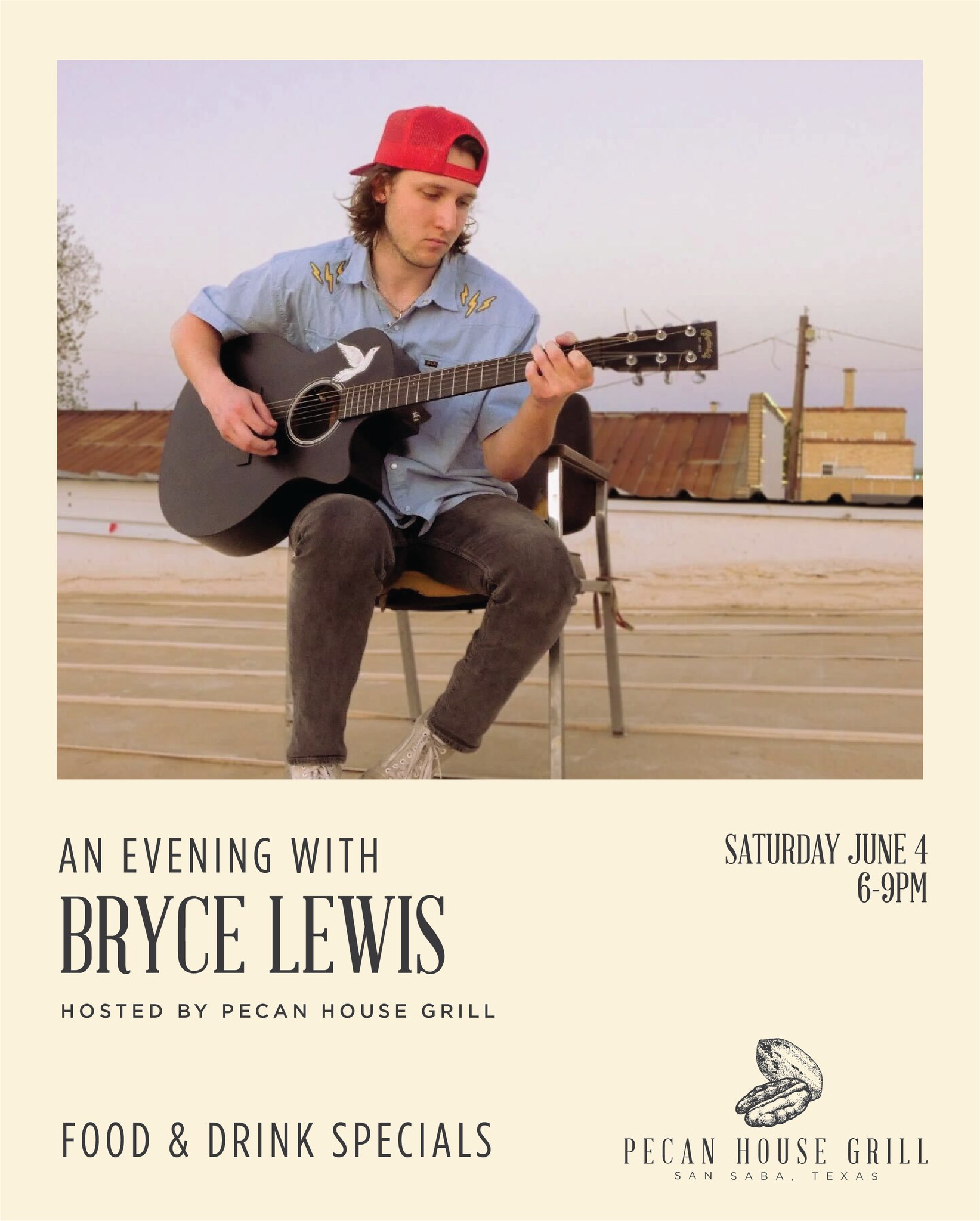 An Evening with Bryce Lewis at Pecan House Grill on 06-04-2022